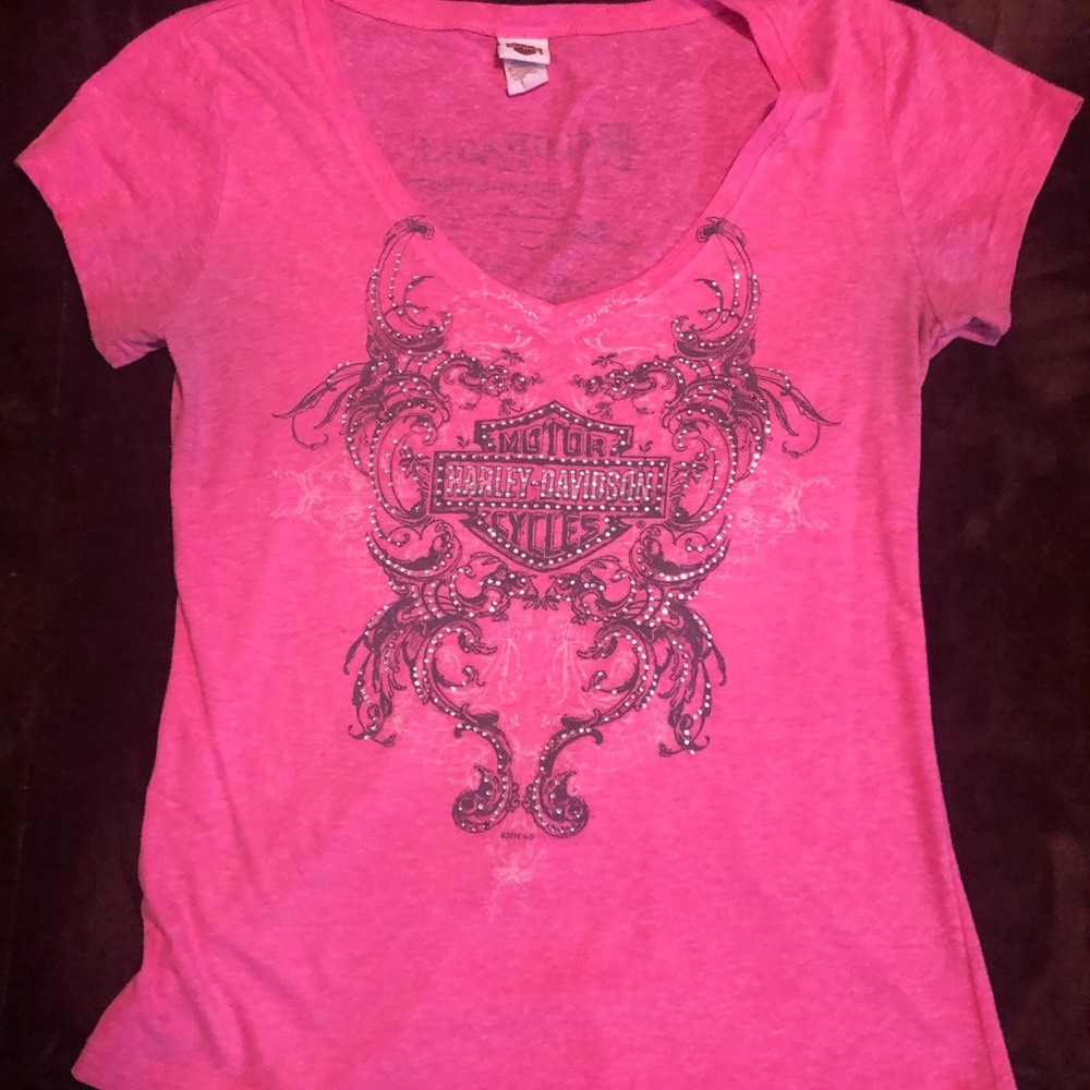 Cute and blingy Harley Davidson Tee.